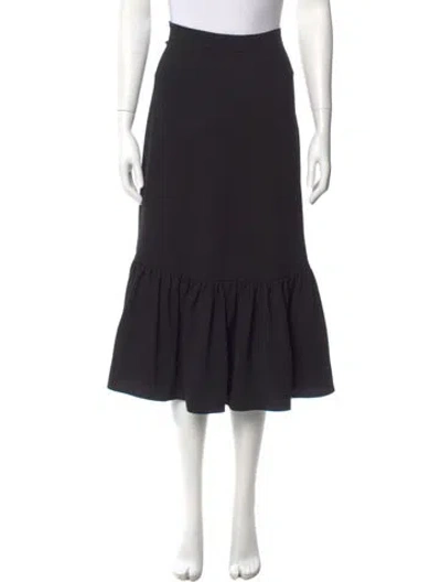Pre-owned Rejina Pyo Ruffle Embellishment Midi Length Skirt In Black