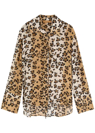 Rejina Pyo Saskia Leopard-print Chiffon Shirt In Beige