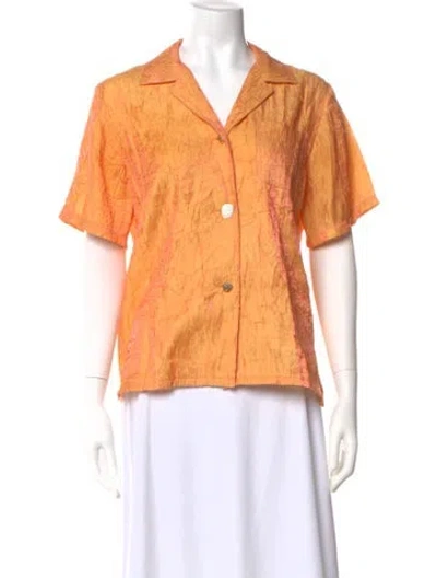 Pre-owned Rejina Pyo Short Sleeve Blouse In Orange