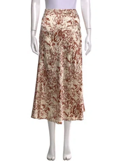 Pre-owned Rejina Pyo Silk Midi Length Skirt In Multi