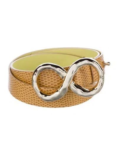 Pre-owned Rejina Pyo Skinny Leather Waist Belt In Multi