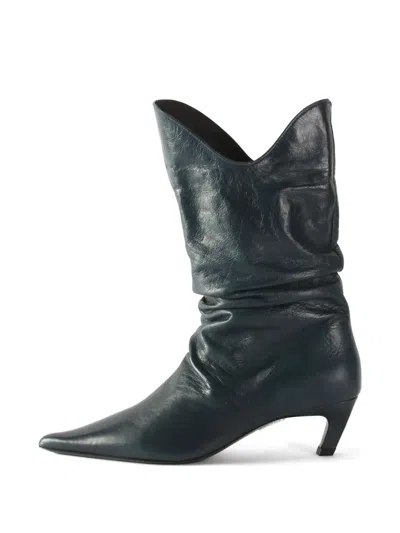 Rejina Pyo Slouchy Leather Boots In Black
