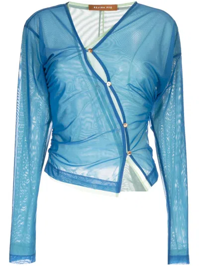 Rejina Pyo Soren Asymmetric Layered Top In Blau