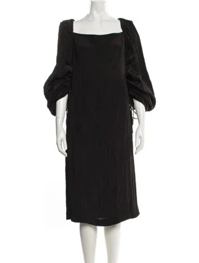 Pre-owned Rejina Pyo Square Neckline Midi Length Dress In Blue