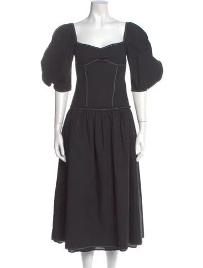 Pre-owned Rejina Pyo Square Neckline Midi Length Dress In Gray