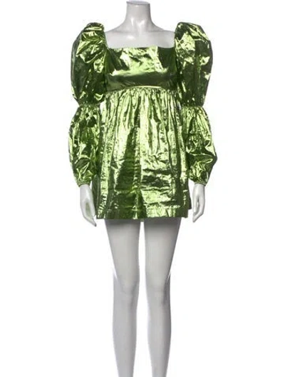 Pre-owned Rejina Pyo Square Neckline Mini Dress In Green