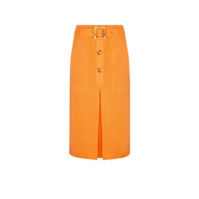 Rejina Pyo Tamsin Midi Skirt In Orange