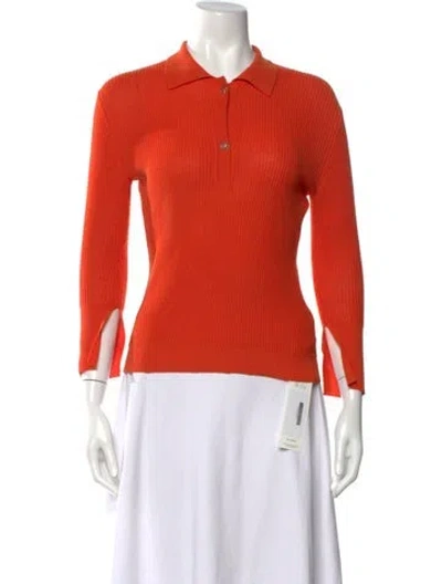 Pre-owned Rejina Pyo Three-quarter Sleeve Polo In Orange