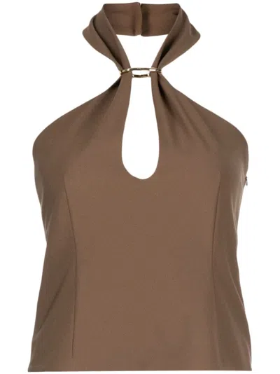Rejina Pyo Tilda Halterneck Top In Brown