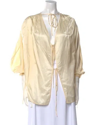 Pre-owned Rejina Pyo V-neck Long Sleeve Tunic In Neutral