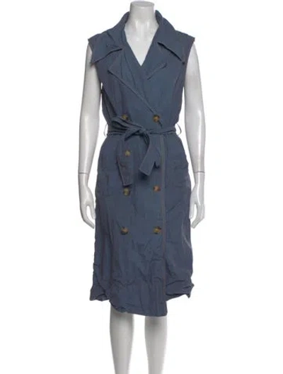 Pre-owned Rejina Pyo V-neck Midi Length Dress In Blue