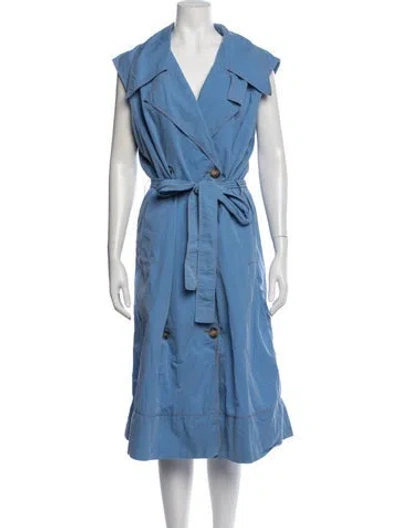 Pre-owned Rejina Pyo V-neck Midi Length Dress In Blue