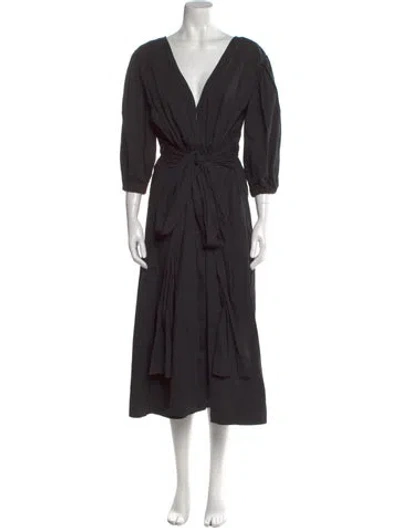 Pre-owned Rejina Pyo V-neck Midi Length Dress In Multi