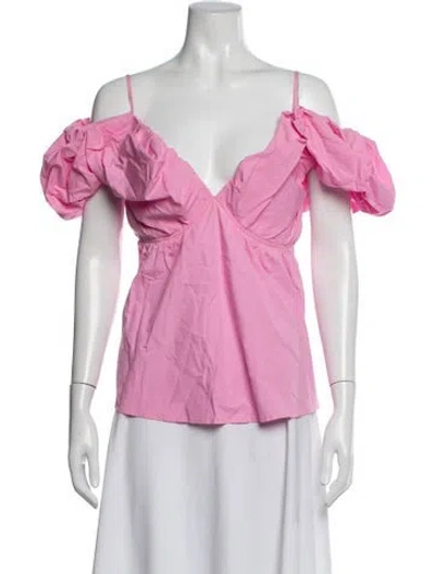 Pre-owned Rejina Pyo V-neck Short Sleeve Top In Pink