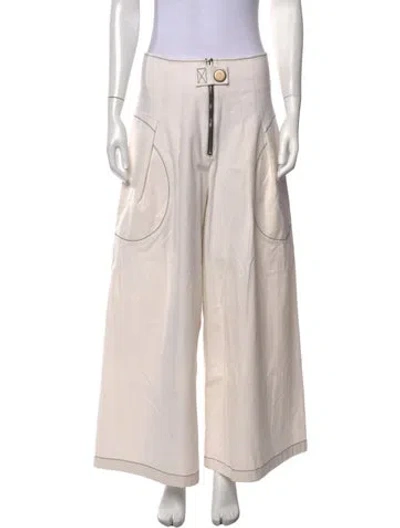 Pre-owned Rejina Pyo Wide Leg Pants In Neutrals