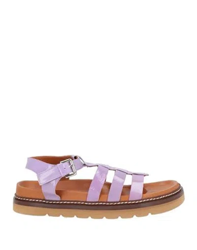Rejina Pyo Woman Sandals Lilac Size 11 Leather In Purple