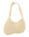 Rejina Pyo Woman Shoulder Bag Sand Size - Natural Raffia, Leather In Beige