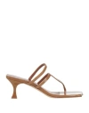 Rejina Pyo Woman Toe Strap Sandals Camel Size 10 Soft Leather In Beige