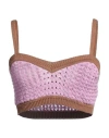 Rejina Pyo Woman Top Pink Size S Linen, Organic Cotton In Pink