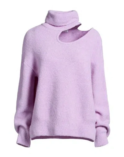 Rejina Pyo Woman Turtleneck Lilac Size L Merino Wool, Polyamide, Elastane In Purple