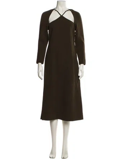 Pre-owned Rejina Pyo Wool Midi Length Dress In Black
