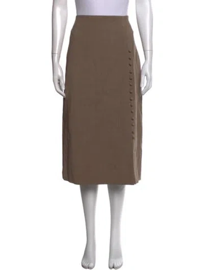 Pre-owned Rejina Pyo Wool Midi Length Skirt W/ Tags In Brown