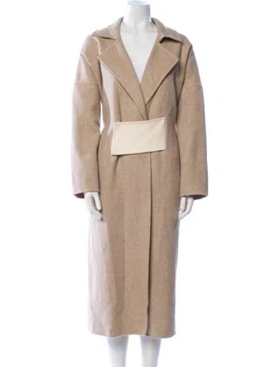 Pre-owned Rejina Pyo Wool Trench Coat In Neutral