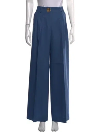 Pre-owned Rejina Pyo Wool Wide Leg Pants In Blue