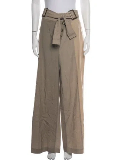 Pre-owned Rejina Pyo Wool Wide Leg Pants W/ Tags In Brown