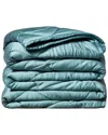 Rejuve Breathable Bamboo Machine Washable Weighted Throw Blanket In Green