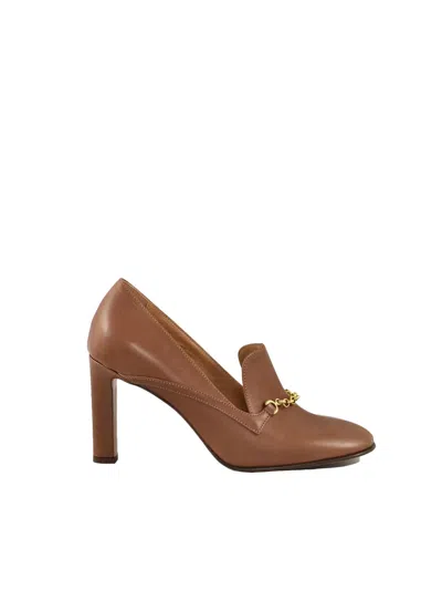 Relac Brown Leather Women Pumps In Multi