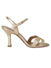 Relac Crisscross Strap Sandals With Stiletto Heel In Neutral