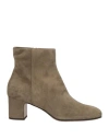 Relac Woman Ankle Boots Khaki Size 6 Leather In Gray