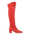 Relac Woman Boot Tomato Red Size 6 Leather In Tomato Red