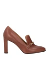 Relac Woman Loafers Brown Size 8 Leather In Brown