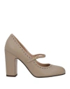 Relac Woman Pumps Taupe Size 8 Leather