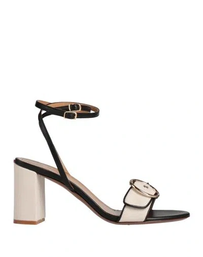 Relac Woman Sandals Cream Size 7 Leather, Textile Fibers In White