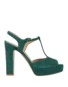 Relac Sandals In Green Suede In Green