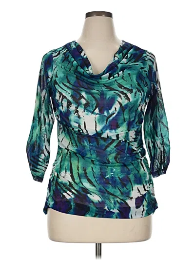 Pre-owned Relativity 3/4 Sleeve Blouse In Blue