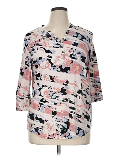 Pre-owned Relativity 3/4 Sleeve Blouse In Pink