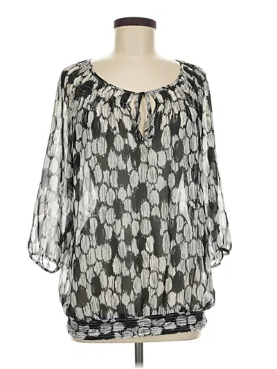 Pre-owned Relativity 3/4 Sleeve Blouse In Silver