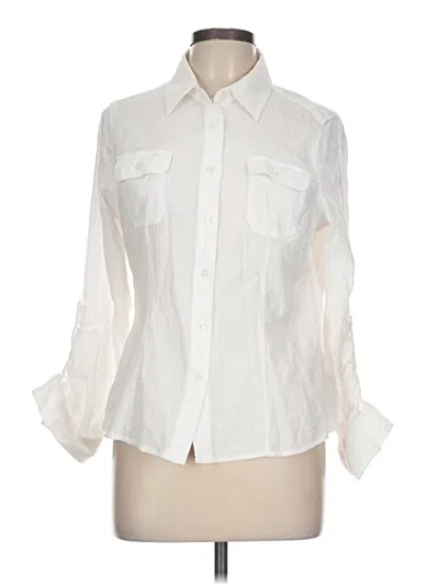 Pre-owned Relativity 3/4 Sleeve Blouse In White