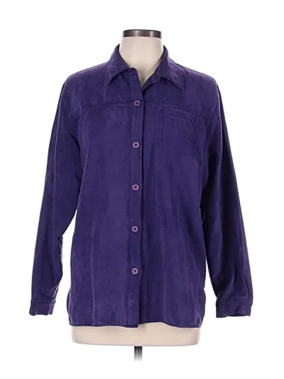Pre-owned Relativity 3/4 Sleeve Button Down Shirt In Purple