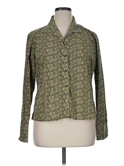 Pre-owned Relativity Long Sleeve Blouse In Green