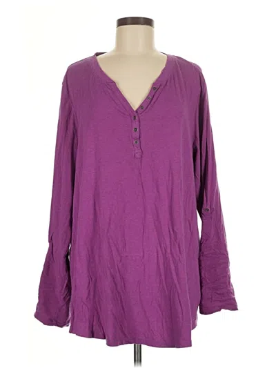 Pre-owned Relativity Long Sleeve Blouse In Purple