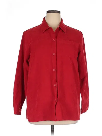 Pre-owned Relativity Long Sleeve Blouse In Red