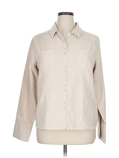 Pre-owned Relativity Long Sleeve Blouse In Tan