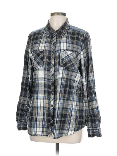 Pre-owned Relativity Long Sleeve Button Down Shirt In Blue