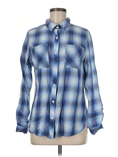 Pre-owned Relativity Long Sleeve Button Down Shirt In Blue