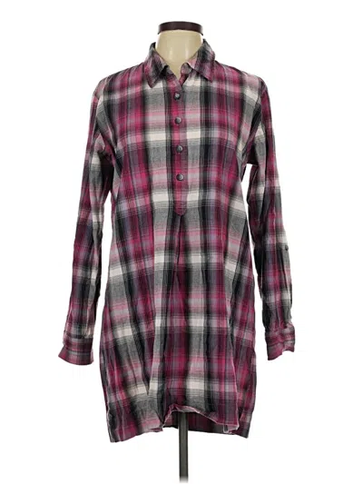 Pre-owned Relativity Long Sleeve Button Down Shirt In Burgundy